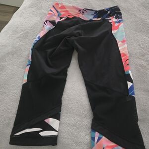 Nanette Lepore Black Leggings with Multicolor Geo Panels